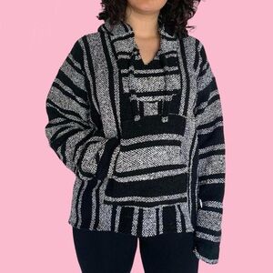 Black and White Baja Sweater Medium